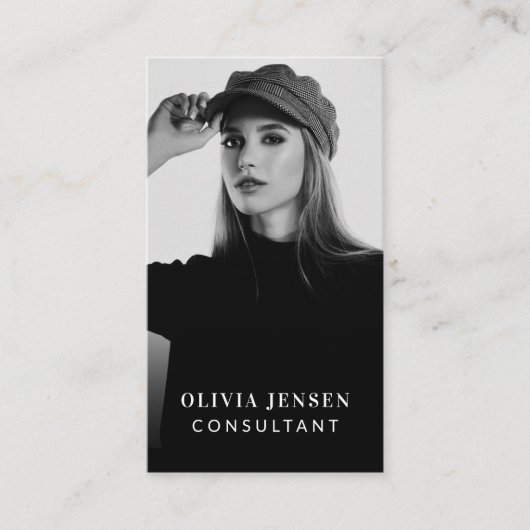 Carte De Visite Code QR photo professionnelle et minimale (Devant)