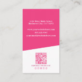 Carte De Visite Code QR Photo Rose Vertical (Dos)