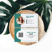 Carte De Visite Code QR Photo Sarcelle Connectez-vous avec moi