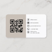 Carte De Visite Code QR photo Taupe (Dos)