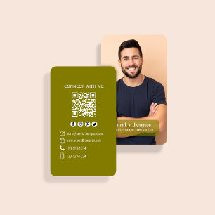 Carte De Visite Code QR Photo Tons de Terre Connectez-vous avec Mo