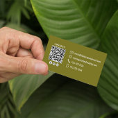 Carte De Visite Code QR Photo Vert Moderne Professionnel