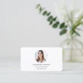 Carte De Visite Code QR photo vert sauge (Debout devant)