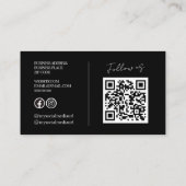 Carte De Visite Code QR Photographie Jaune Gras (Dos)