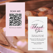 Code QR 'Pink Brush Elegant Script' pour laisser u