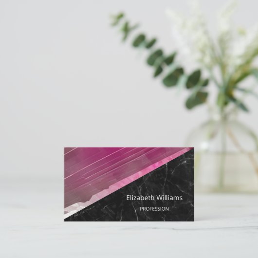 Carte De Visite Code QR | Pink Tourmaline Gemstone Crystal Busines (Debout devant)