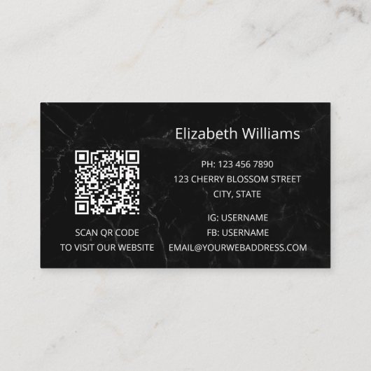 Carte De Visite Code QR | Pink Tourmaline Gemstone Crystal Busines (Dos)