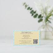 Carte De Visite Code QR Piscine Entreprise Jaune Bleu (Debout devant)