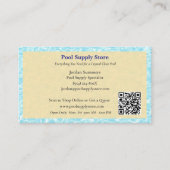 Carte De Visite Code QR Piscine Entreprise Jaune Bleu (Devant)