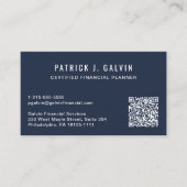 Carte De Visite Code QR Planificateur Financier CFP Bleu (Devant)