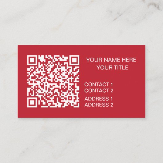 Carte De Visite Code QR Plante de cactus rouges (Dos)