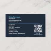 Carte De Visite Code QR Plomberie Services Professionnels (Dos)