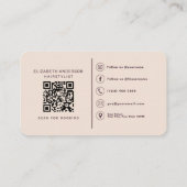 Carte De Visite Code QR Plum Coiffeur Écriture Élégante (Dos)