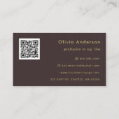 Carte De Visite code QR Plum Dark Floral Féminin Chic (Dos)