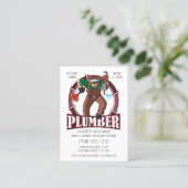 Carte De Visite Code QR Plumber Entrepreneur Outils Plomber Plumbi (Debout devant)