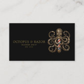 Carte De Visite Code QR Poulpe Bronze de Salon de Coiffure Profess (Devant)