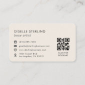 Carte De Visite Code QR pour Artiste de Sourcils (Dos)