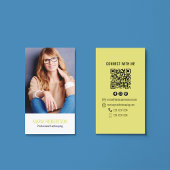 Carte De Visite Code QR pour Entreprise Moderne Photo Simple