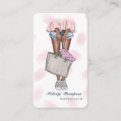 Carte De Visite Code QR pour horticulteur rose et bleu (Devant)