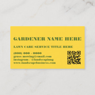 Carte De Visite Code Qr pour le nettoyage de l'herbe