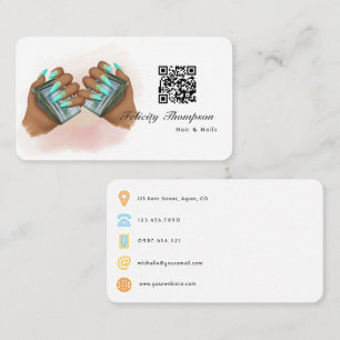 Carte De Visite Code QR pour les cheveux et les ongles