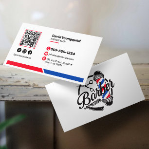 Carte De Visite Code QR pour les réseaux sociaux d'un salon de coi