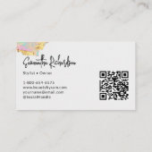Carte De Visite Code QR pour Salon de Coiffure Holographique Iride (Dos)