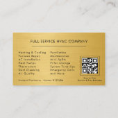 Carte De Visite Code QR pour service et installation CVC (Dos)