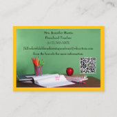 Carte De Visite Code QR Professeur École Primaire Maternelle Jaune (Devant)