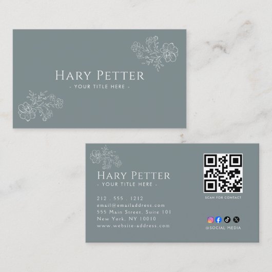 Carte De Visite Code QR Professionnel (Devant / Derrière)