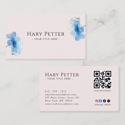 Carte De Visite Code QR Professionnel (Devant / Derrière)