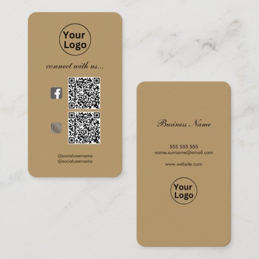 Carte De Visite CODE QR Professionnel 2 (Devant / Derrière)