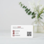 Carte De Visite Code QR professionnel avec l'icône des médias soci (Debout devant)