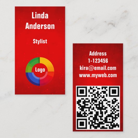 Carte De Visite Code QR professionnel avec nom personnalisé (Devant / Derrière)