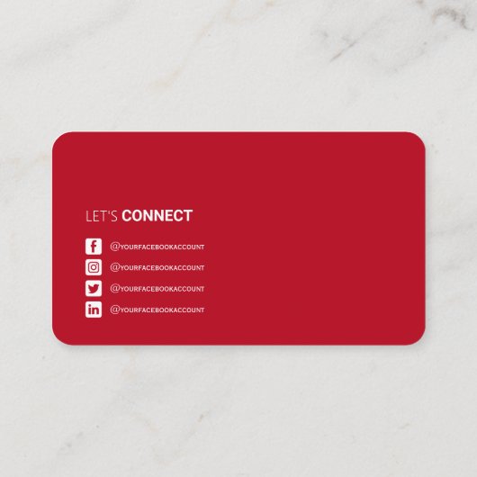 Carte De Visite Code QR professionnel avec réseau social  (Dos)