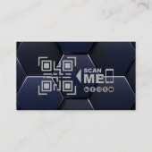 Carte De Visite Code QR professionnel, Aviation, Bleu argenté mode (Dos)