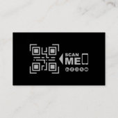 Carte De Visite Code QR professionnel, Aviation, Noir Argent Moder (Dos)
