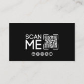 Carte De Visite Code QR professionnel Aviation Pilote Noir et Blan (Dos)