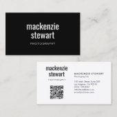 Carte De Visite Code QR professionnel Black Bold (Devant / Derrière)