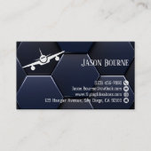 Carte De Visite Code QR Professionnel Bleu Blanc Moderne (Devant)