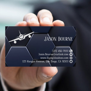 Carte De Visite Code QR Professionnel Bleu Blanc Moderne