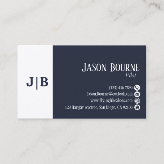 Carte De Visite Code QR professionnel bleu moderne simple (Devant)