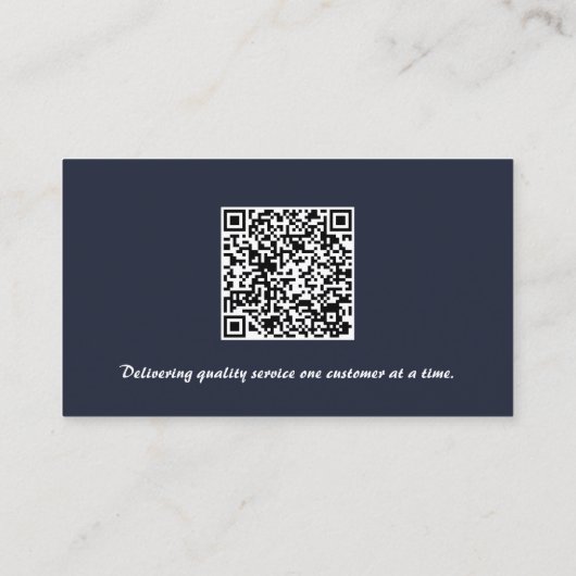 Carte De Visite Code QR professionnel bleu moderne simple (Dos)