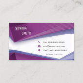 Carte De Visite Code QR Professionnel BOLD Lignes Géométriques Pru (Dos)