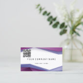 Carte De Visite Code QR Professionnel BOLD Lignes Géométriques Pru (Debout devant)