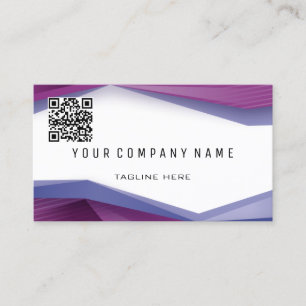 Carte De Visite Code QR Professionnel BOLD Lignes Géométriques Pru