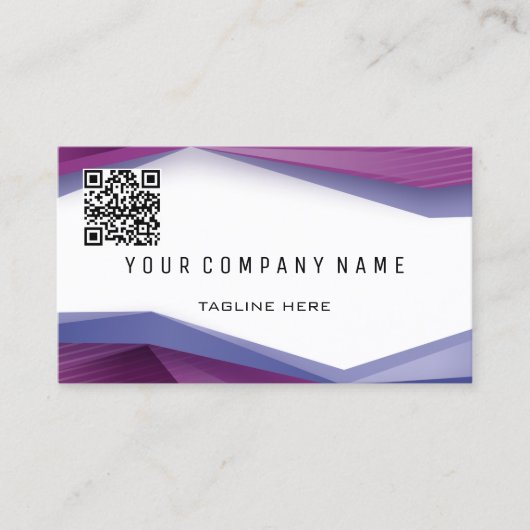 Carte De Visite Code QR Professionnel BOLD Lignes Géométriques Pru (Devant)