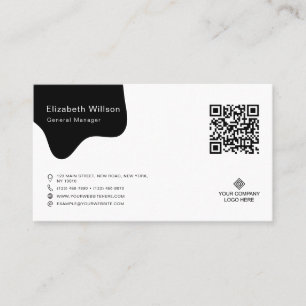 Carte De Visite Code QR professionnel chic simple