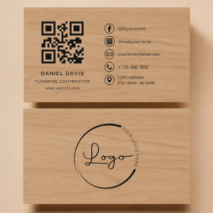 Carte De Visite Code QR Professionnel Contremaître de Revêtement d
