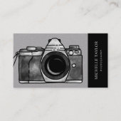 Carte De Visite Code QR professionnel de la photographie d'aquarel (Devant)